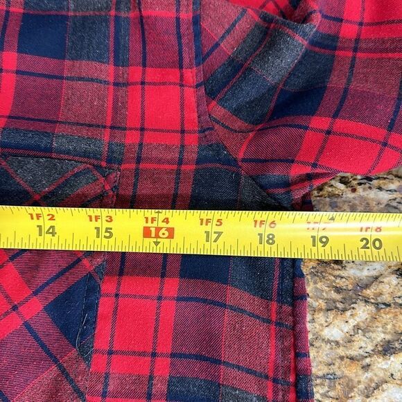 American Eagle Outfitters Boyfriend Fit Red Plaid Button Down Shirt Size S - Picture 8 of 10